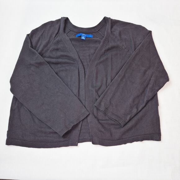 Apt. 9 Black Bolero Cardigan – Size XL – Open Front 3/4 Sleeve Lightweight Knit - Picture 1 of 9